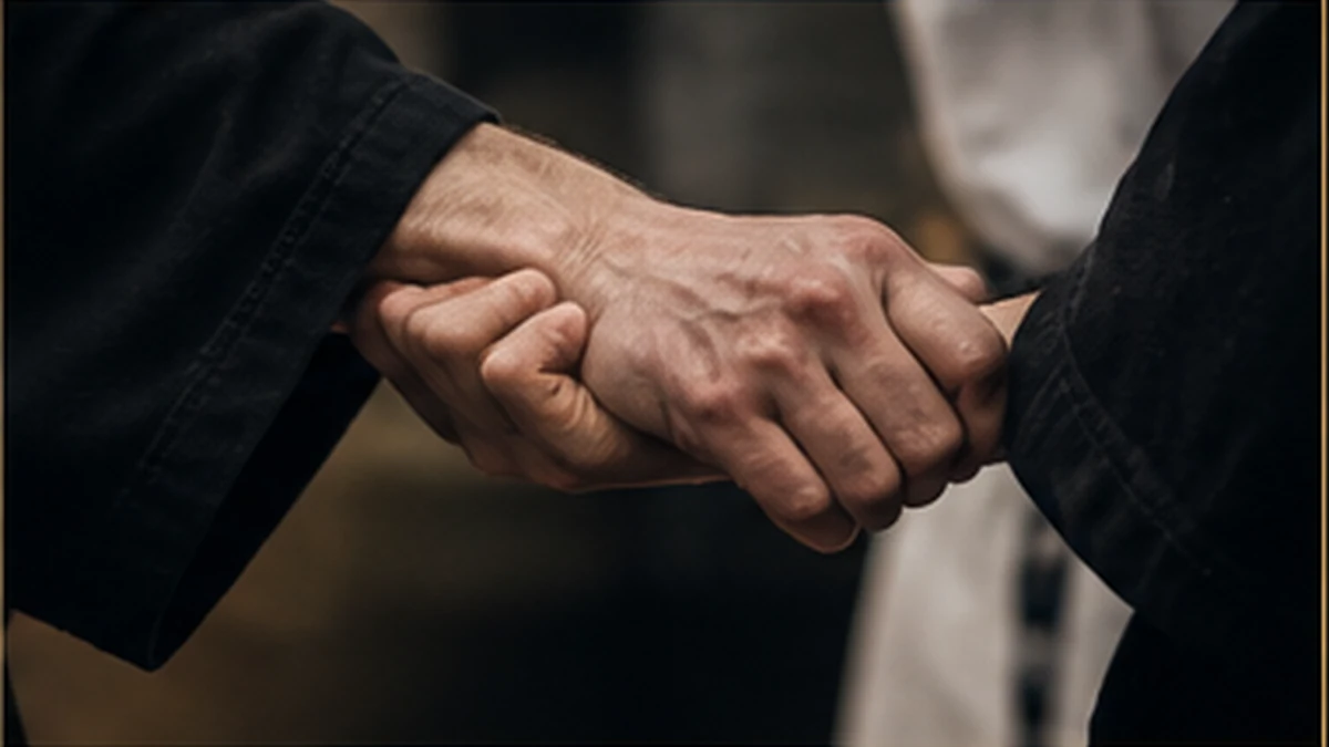 Detail kontrolovanej práce rúk pri partnerskom tréningu